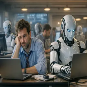 Synthetic labour migration redefines work, ethics, and identity — a global influx of digital minds challenging human purpose and productivity.